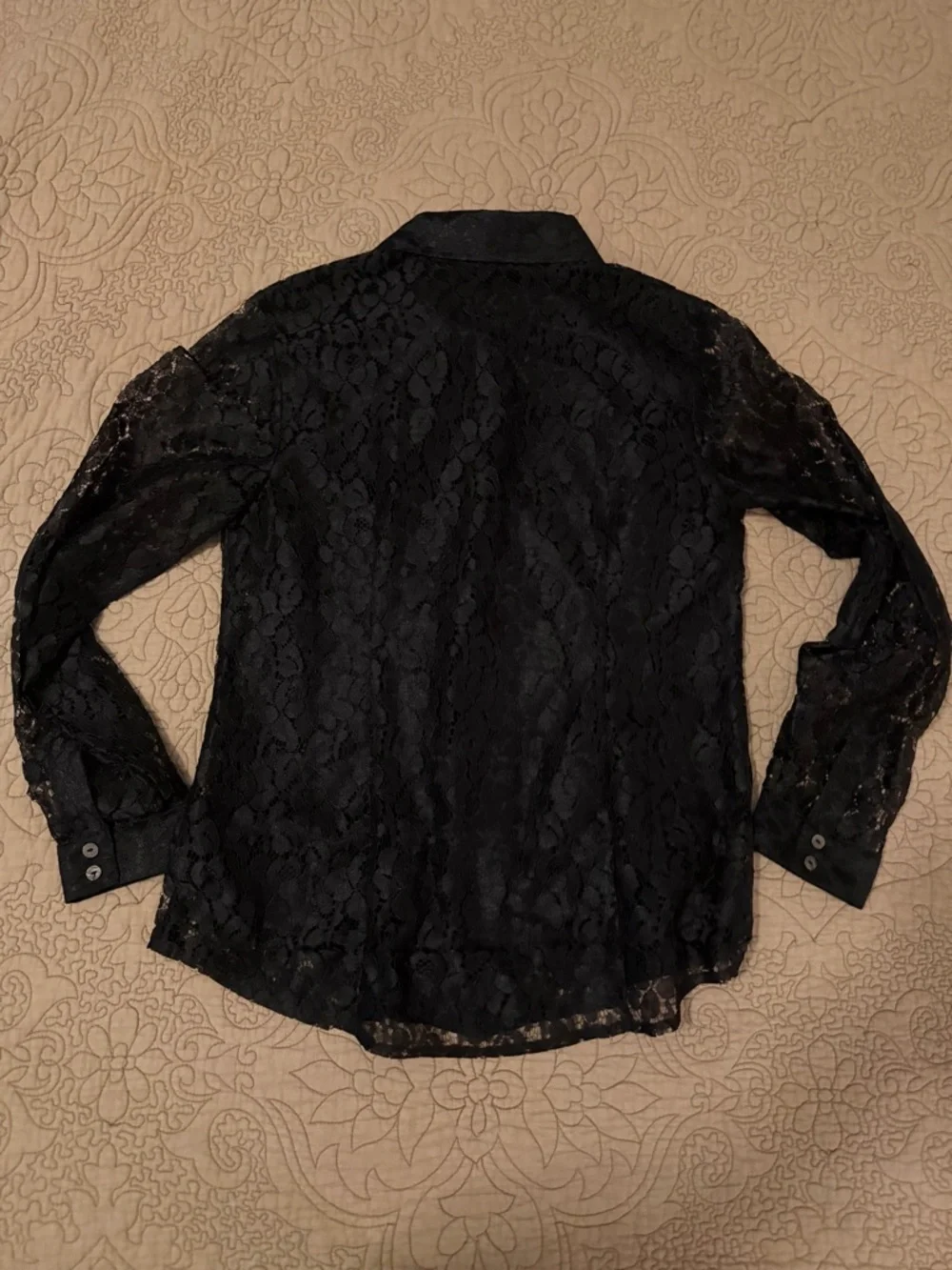 VTG 90s Y2K Jaclyn Smith Black Lace Button Front Blouse Western Cowgirl Chic, M - Picture 5 of 10